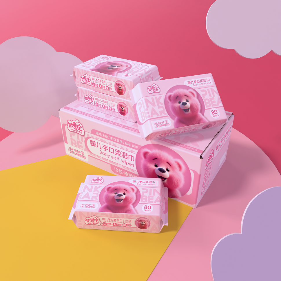 加恩宝粉红熊婴儿10包箱（1*10）纸盒